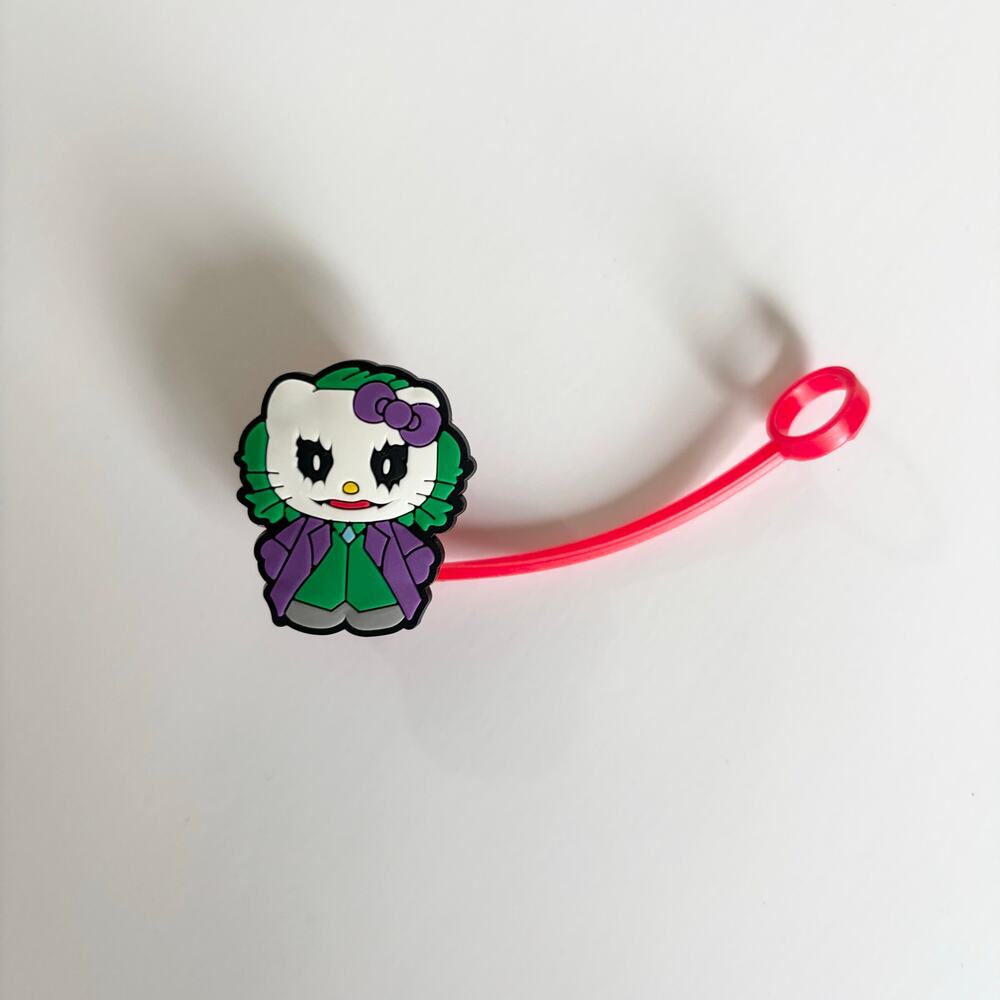 Hello Kitty x Horror Icons Straw Topper Accessories OS Joker Chucky Beetlejuice - Picture 2 of 7